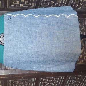 J Crew size 8 chambray scalloped trim skirt